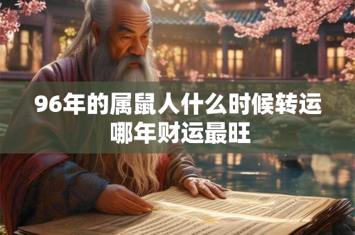 96年的属鼠人什么时候转运 哪年财运最旺