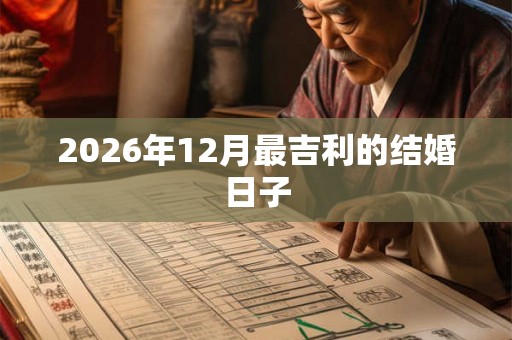 2026年12月最吉利的结婚日子