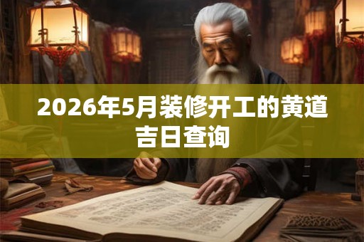 2026年5月装修开工的黄道吉日查询