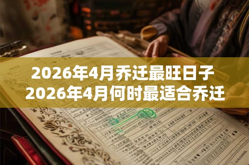2026年4月乔迁最旺日子 2026年4月何时最适合乔迁