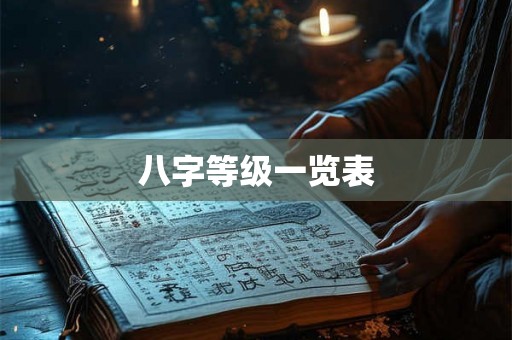 八字等级一览表