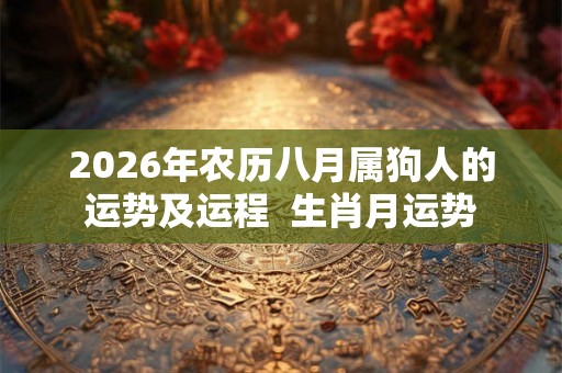 2026年农历八月属狗人的运势及运程  生肖月运势