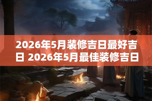 2026年5月装修吉日最好吉日 2026年5月最佳装修吉日是什么