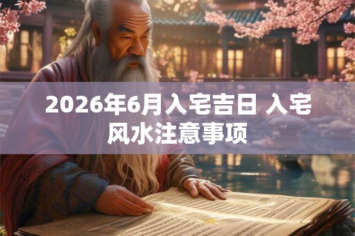 2026年6月入宅吉日 入宅风水注意事项