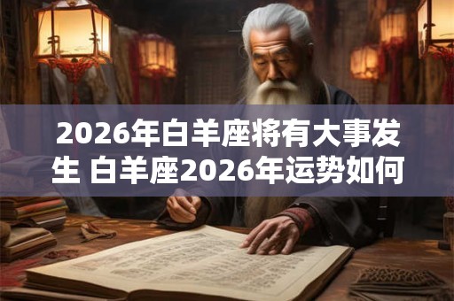 2026年白羊座将有大事发生 白羊座2026年运势如何