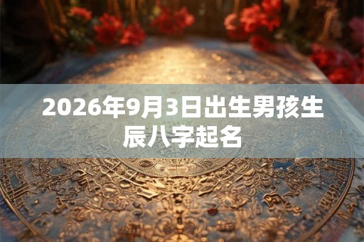 2026年9月3日出生男孩生辰八字起名