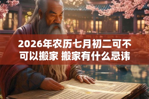 2026年农历七月初二可不可以搬家 搬家有什么忌讳