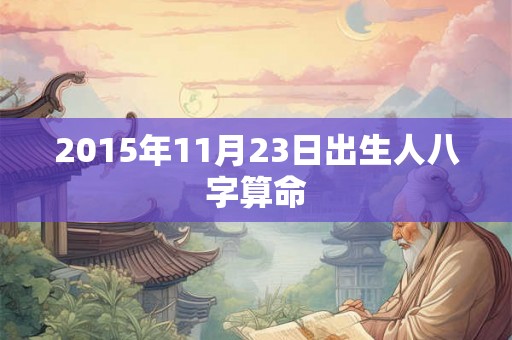 2015年11月23日出生人八字算命