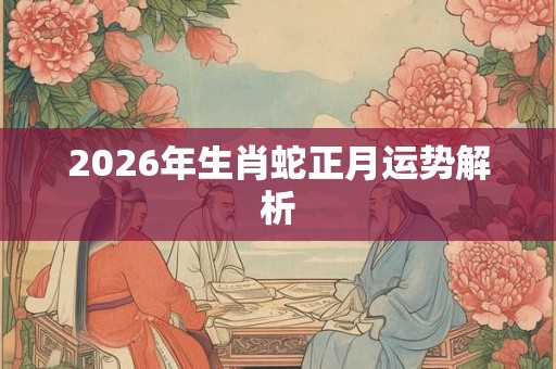 2026年生肖蛇正月运势解析