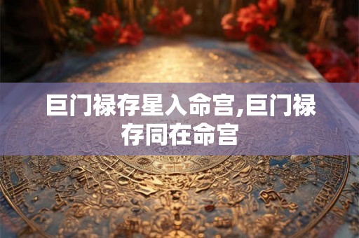 巨门禄存星入命宫,巨门禄存同在命宫