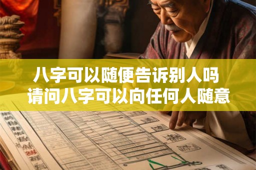 八字可以随便告诉别人吗 请问八字可以向任何人随意透露吗