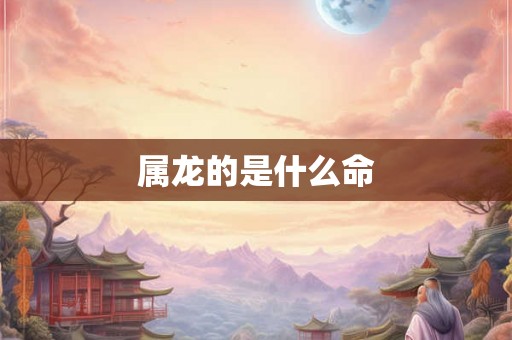 属龙的是什么命