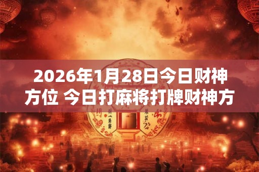 2026年1月28日今日财神方位 今日打麻将打牌财神方位