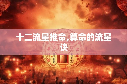十二流星推命,算命的流星诀 十二流星推命,算命的流星诀