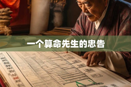 一个算命先生的忠告