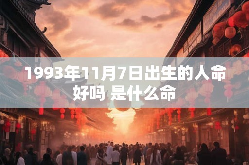 1993年11月7日出生的人命好吗 是什么命