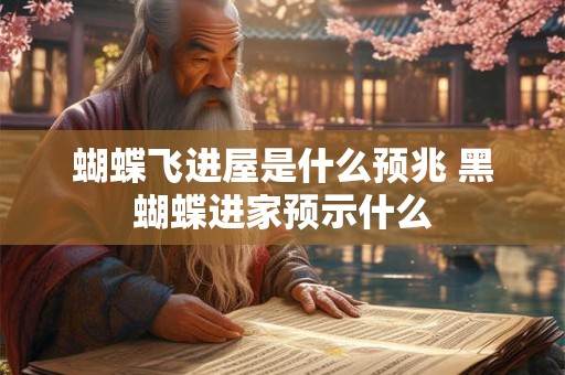 蝴蝶飞进屋是什么预兆 黑蝴蝶进家预示什么