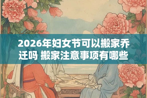 2026年妇女节可以搬家乔迁吗 搬家注意事项有哪些