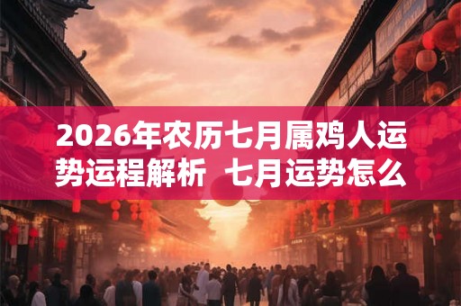 2026年农历七月属鸡人运势运程解析  七月运势怎么样