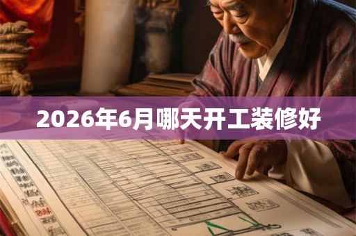 2026年6月哪天开工装修好 2026年6月哪天开工装修好