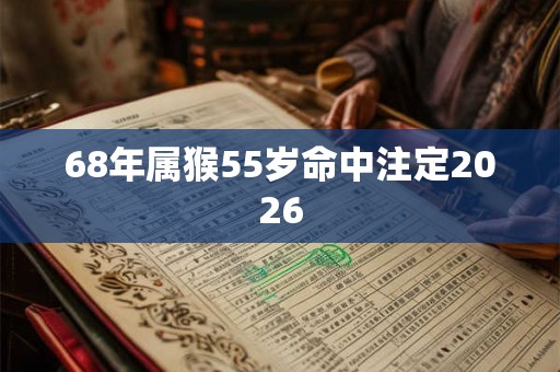 68年属猴55岁命中注定2026