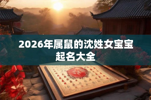2026年属鼠的沈姓女宝宝起名大全 2026年属鼠的沈姓女宝宝起名大全
