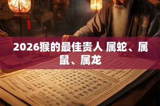 2026猴的最佳贵人 属蛇、属鼠、属龙