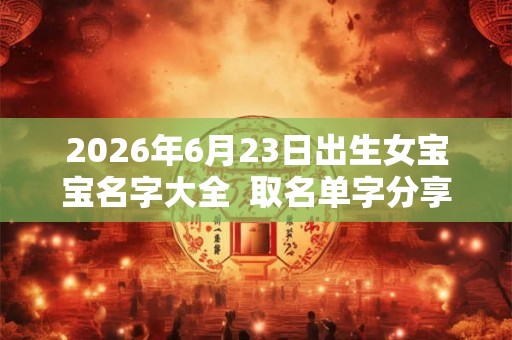 2026年6月23日出生女宝宝名字大全 取名单字分享 2026年6月23日出生女宝宝名字大全 取名单字分享