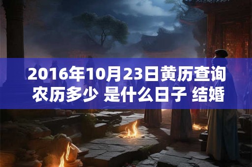 2016年10月23日黄历查询 农历多少 是什么日子 结婚吉时