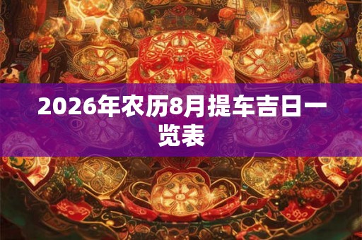 2026年农历8月提车吉日一览表 2026年农历8月提车吉日一览表