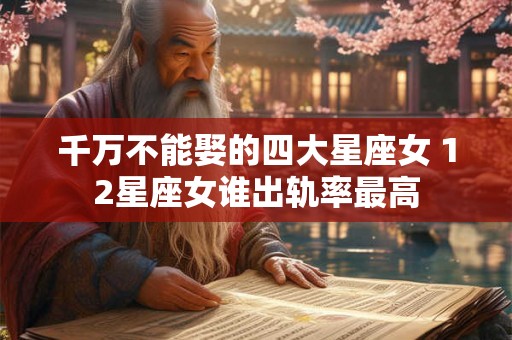 千万不能娶的四大星座女 12星座女谁出轨率最高
