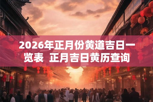 2026年正月份黄道吉日一览表  正月吉日黄历查询