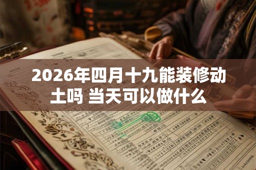 2026年四月十九能装修动土吗 当天可以做什么 2026年四月十九能装修动土吗 当天可以做什么