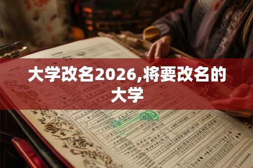 大学改名2026,将要改名的大学