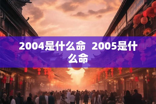 2004是什么命 2005是什么命 2004是什么命 2005是什么命