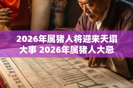 2026年属猪人将迎来天塌大事 2026年属猪人大忌