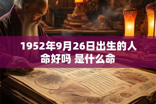 1952年9月26日出生的人命好吗 是什么命