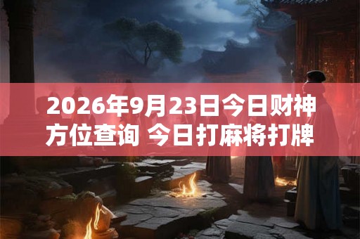 2026年9月23日今日财神方位查询 今日打麻将打牌财神方位