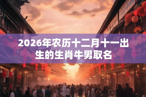 2026年农历十二月十一出生的生肖牛男取名