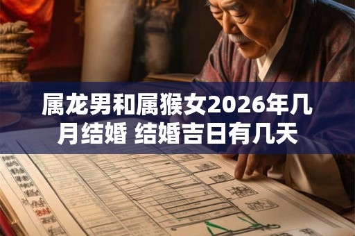 属龙男和属猴女2026年几月结婚 结婚吉日有几天