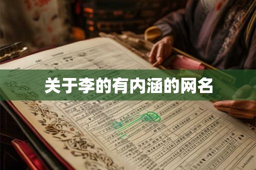 关于李的有内涵的网名