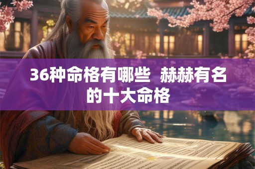 36种命格有哪些  赫赫有名的十大命格