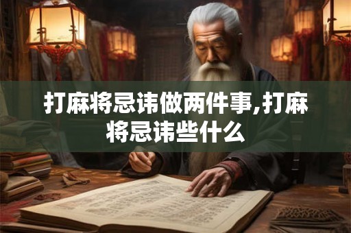 打麻将忌讳做两件事,打麻将忌讳些什么