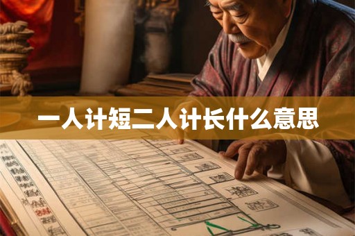 一人计短二人计长什么意思