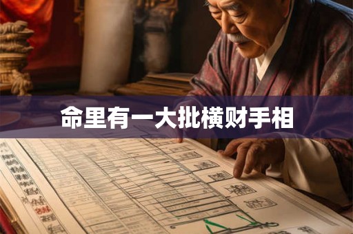 命里有一大批横财手相 命里有一大批横财手相