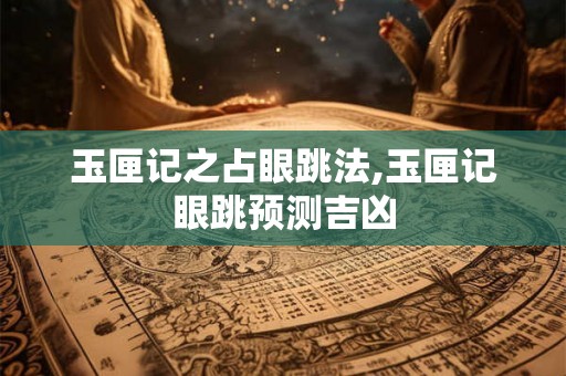 玉匣记之占眼跳法,玉匣记眼跳预测吉凶 玉匣记之占眼跳法,玉匣记眼跳预测吉凶