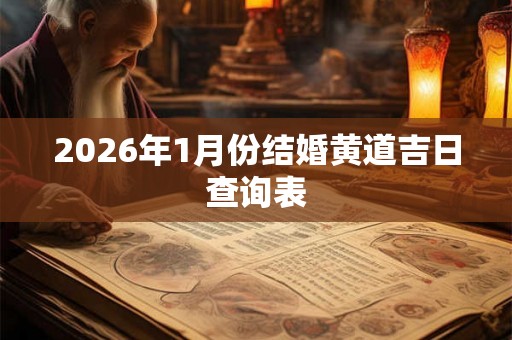 2026年1月份结婚黄道吉日查询表 2026年1月份结婚黄道吉日查询表