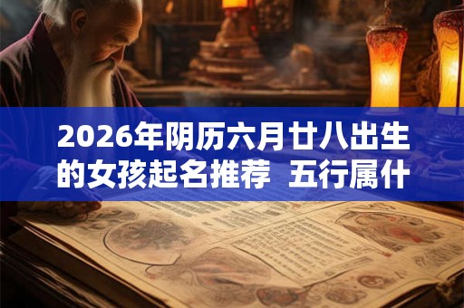 2026年阴历六月廿八出生的女孩起名推荐  五行属什么