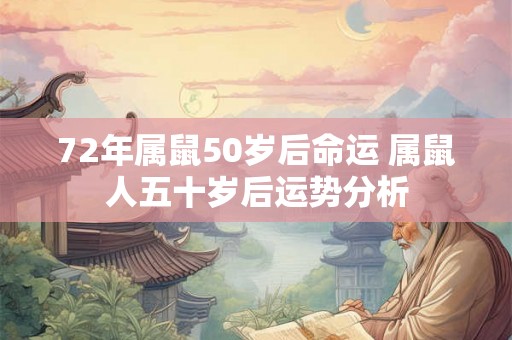 72年属鼠50岁后命运 属鼠人五十岁后运势分析