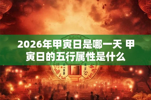 2026年甲寅日是哪一天 甲寅日的五行属性是什么